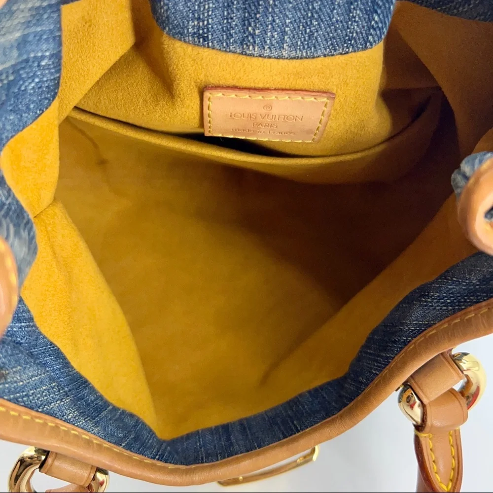 Louis Vuitton Denim Monogram Satchel with Tan Leather Trim